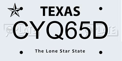 CYQ65D Texas License Plate