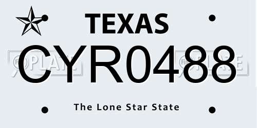 CYR0488 Texas License Plate