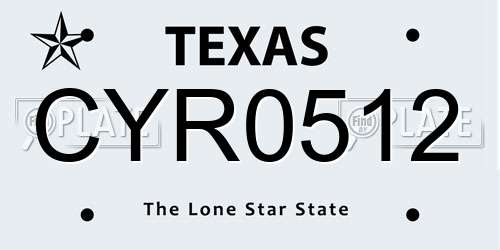 CYR0512 Texas License Plate