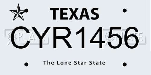 CYR1456 Texas License Plate