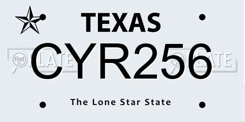 CYR256 Texas License Plate
