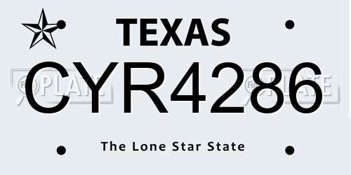 CYR4286 Texas License Plate