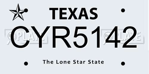 CYR5142 Texas License Plate