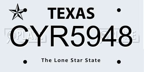 CYR5948 Texas License Plate