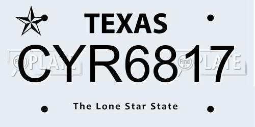 CYR6817 Texas License Plate