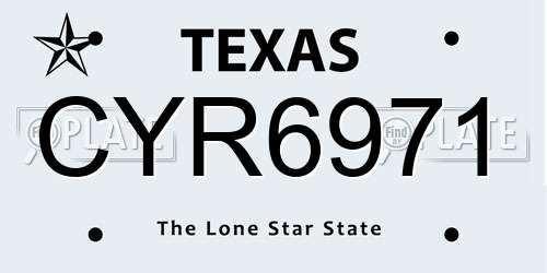 CYR6971 Texas License Plate