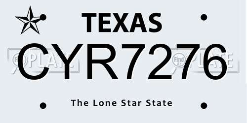 CYR7276 Texas License Plate