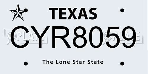 CYR8059 Texas License Plate