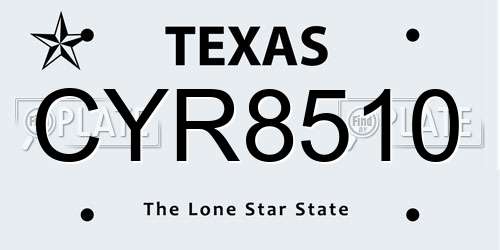 CYR8510 Texas License Plate
