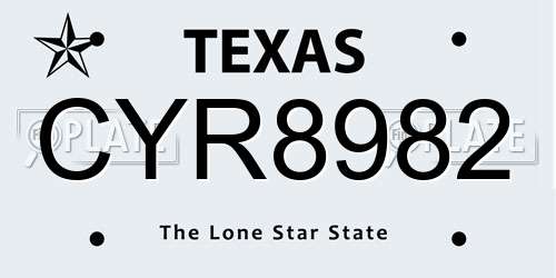 CYR8982 Texas License Plate
