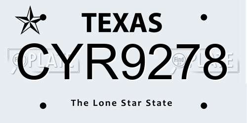 CYR9278 Texas License Plate