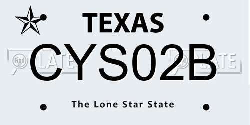 CYS02B Texas License Plate