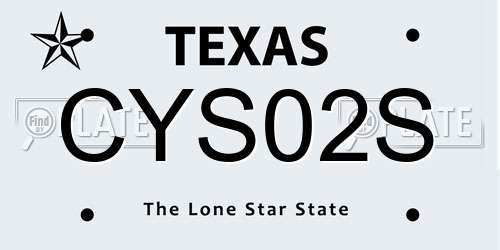 CYS02S Texas License Plate