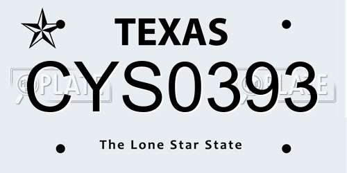 CYS0393 Texas License Plate