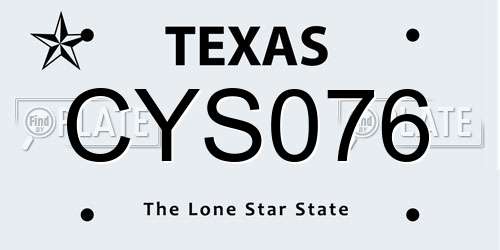 CYS076 Texas License Plate