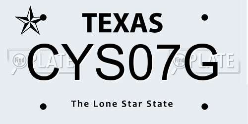 CYS07G Texas License Plate
