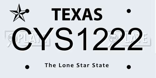 CYS1222 Texas License Plate