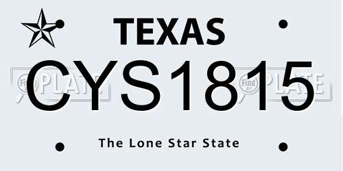CYS1815 Texas License Plate