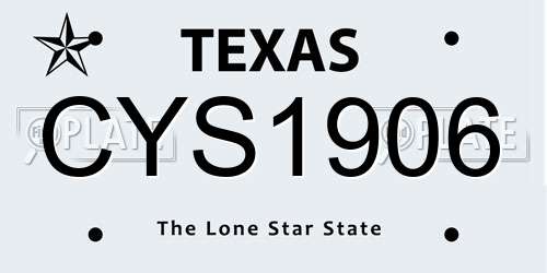 CYS1906 Texas License Plate