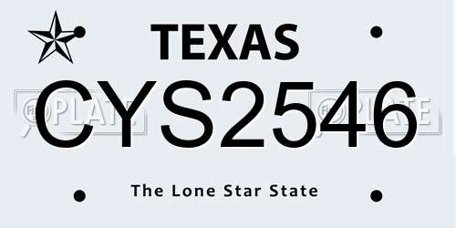 CYS2546 Texas License Plate