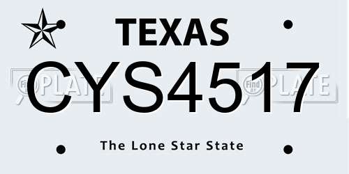CYS4517 Texas License Plate