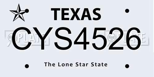 CYS4526 Texas License Plate