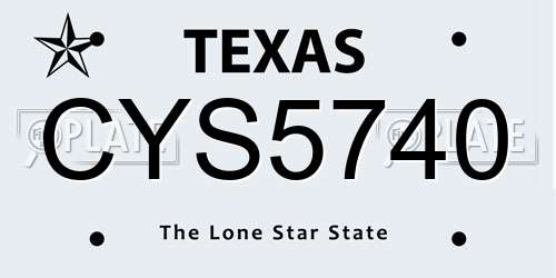 CYS5740 Texas License Plate