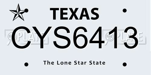 CYS6413 Texas License Plate