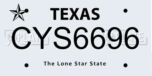 CYS6696 Texas License Plate