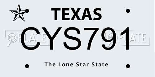 CYS791 Texas License Plate