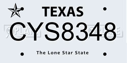 CYS8348 Texas License Plate
