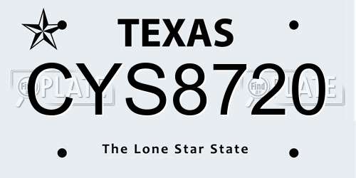 CYS8720 Texas License Plate