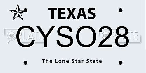 CYSO28 Texas License Plate