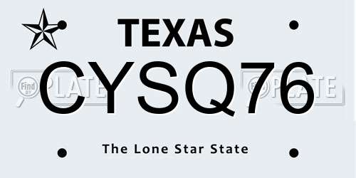 CYSQ76 Texas License Plate