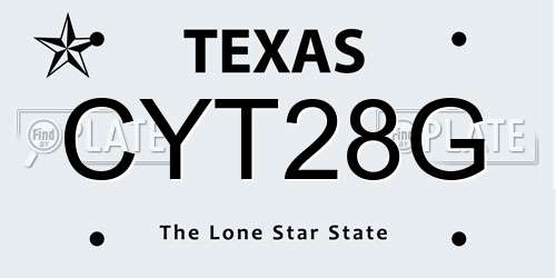 CYT28G Texas License Plate