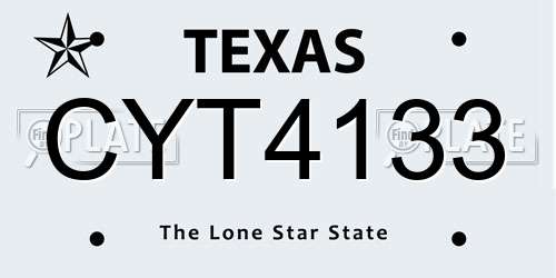 CYT4133 Texas License Plate