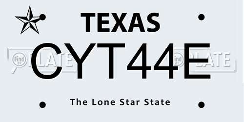 CYT44E Texas License Plate