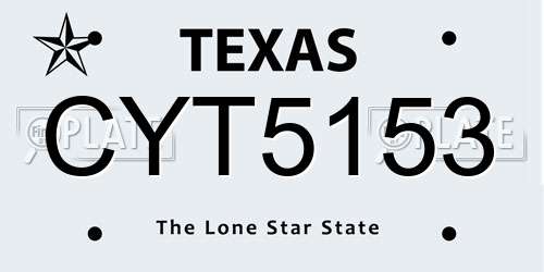 CYT5153 Texas License Plate