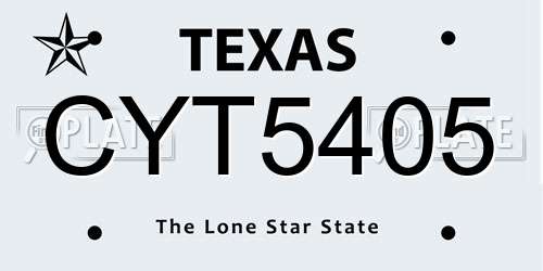 CYT5405 Texas License Plate