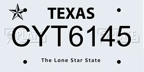 CYT6145 Texas License Plate