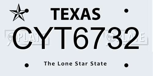 CYT6732 Texas License Plate