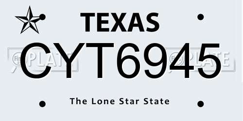CYT6945 Texas License Plate
