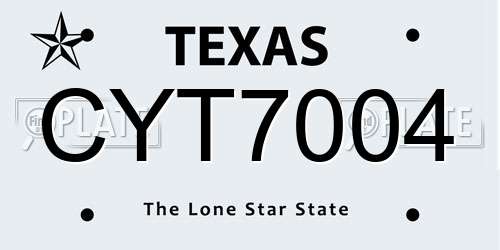 CYT7004 Texas License Plate