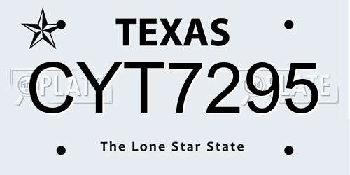 CYT7295 Texas License Plate