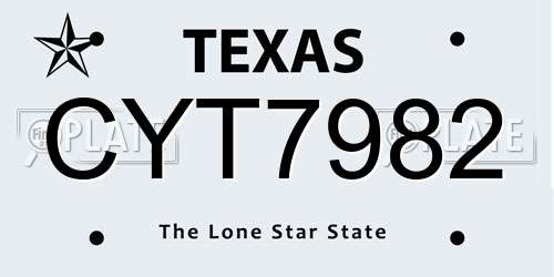 CYT7982 Texas License Plate
