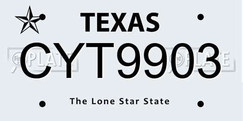 CYT9903 Texas License Plate