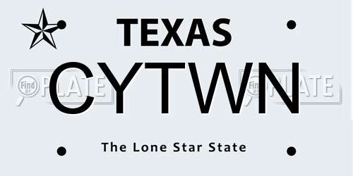 CYTWN Texas License Plate