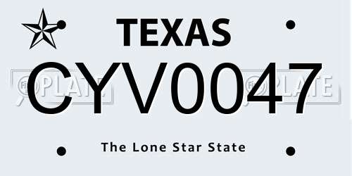 CYV0047 Texas License Plate