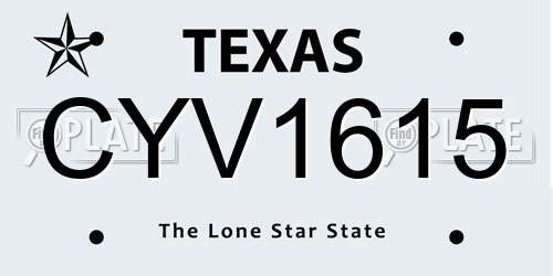 CYV1615 Texas License Plate