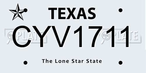 CYV1711 Texas License Plate